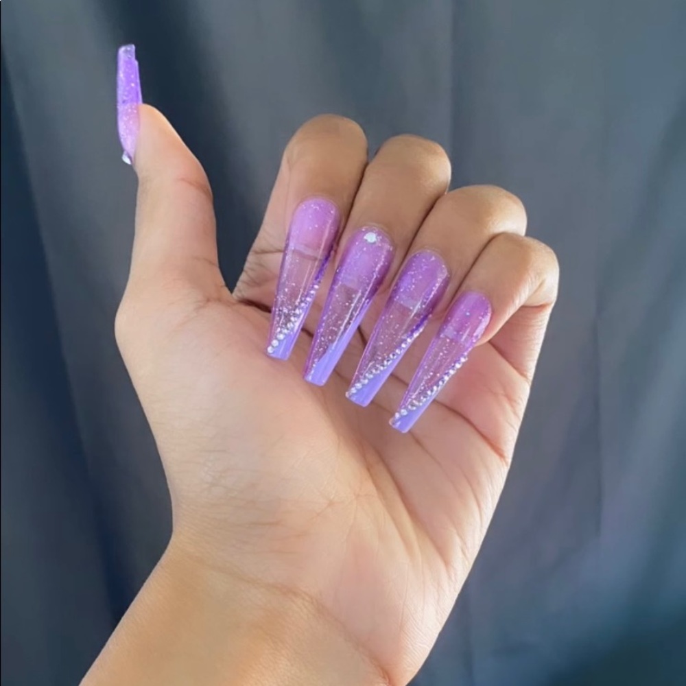 Purple Sparkly Jelly Press On Nails
